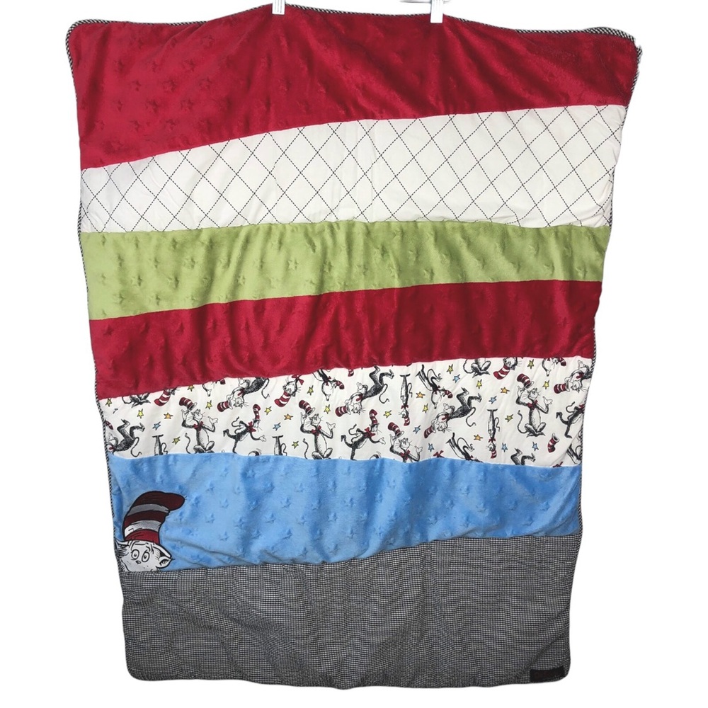 Cat In The Hat Baby Crib Blanket w/ Multiple Textile Fabrics